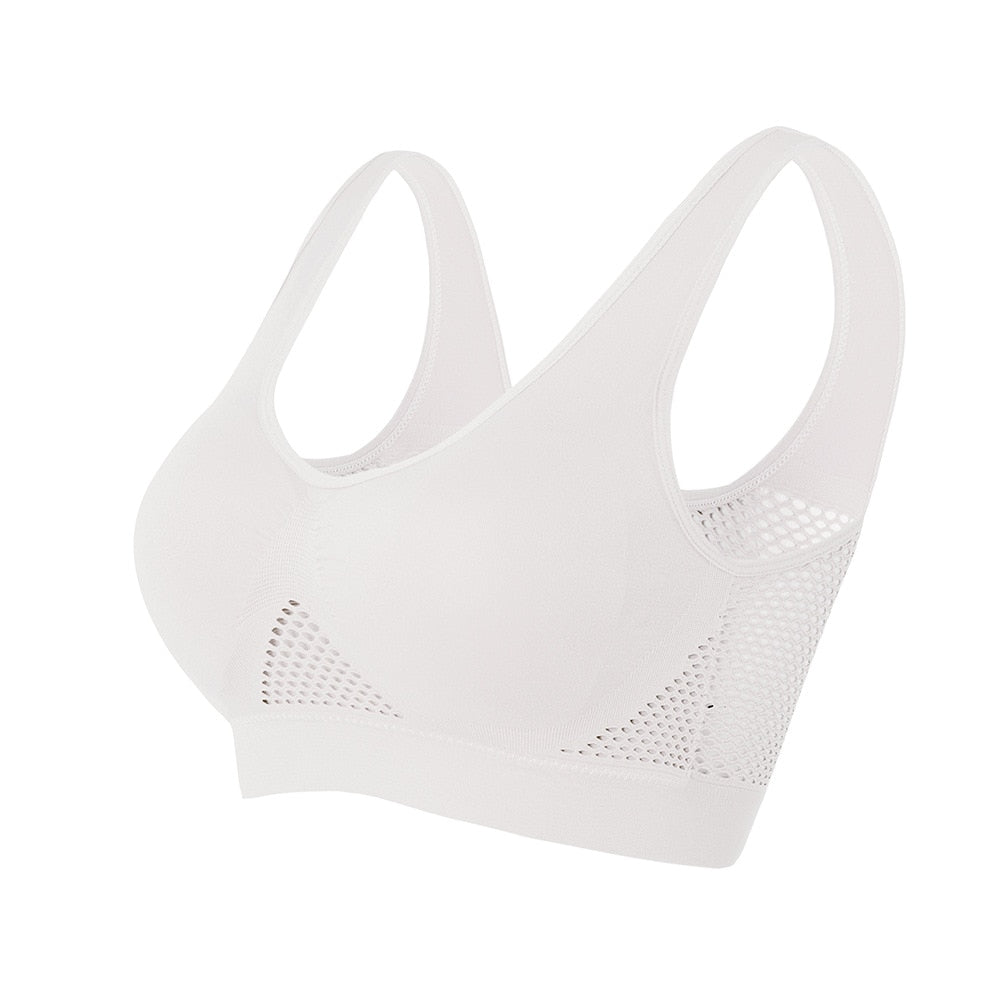 Breathable Mesh Sports Bra – Sofia-White-S-State of Style