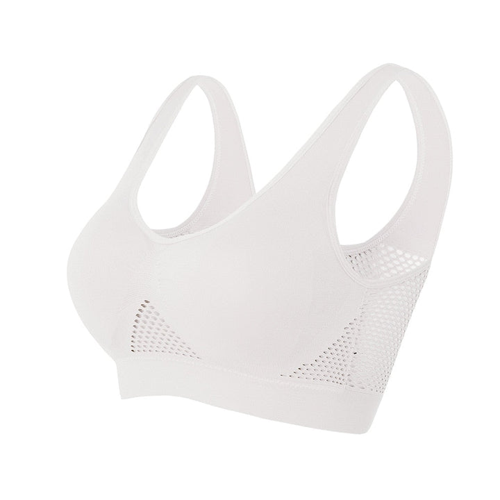 Breathable Mesh Sports Bra – Sofia-White-S-State of Style