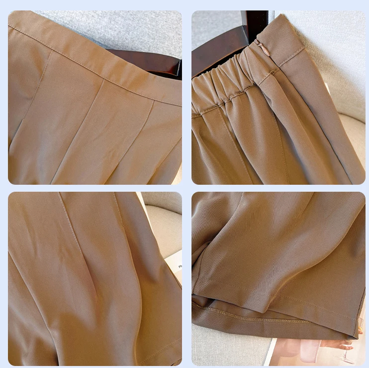 Breathable Plus-Size Summer Shorts with Elastic Waistband for Women-Brown-3XL-State of Style