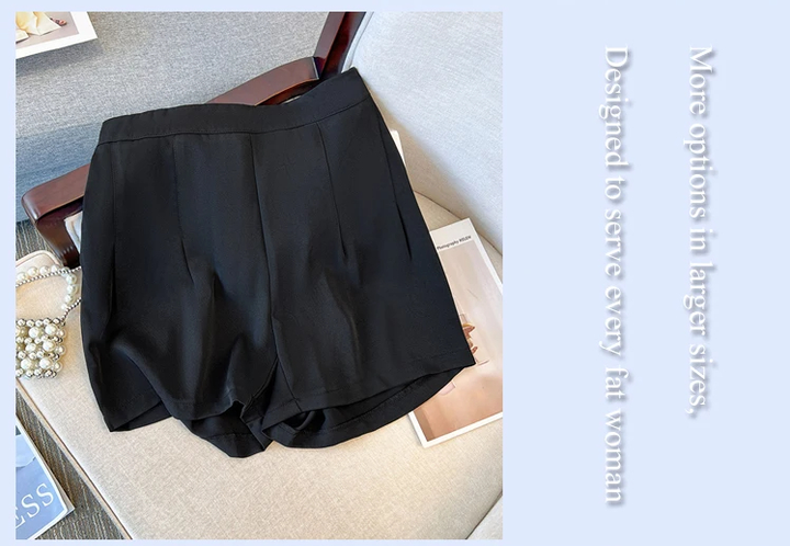Breathable Plus-Size Summer Shorts with Elastic Waistband for Women-Brown-3XL-State of Style