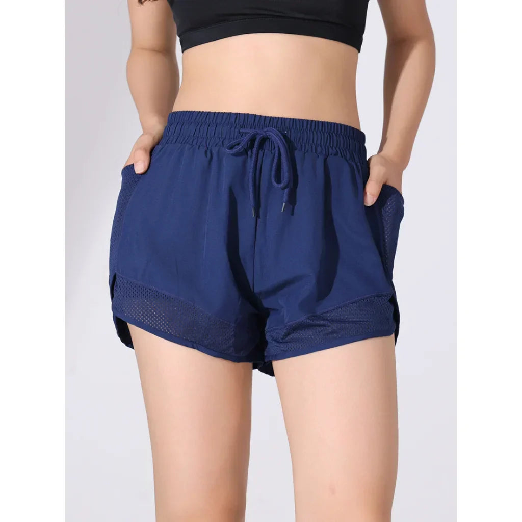 Breathable & Quick-drying High-Waist Fitness Shorts for Women – Mira-Dark blue-S-State of Style