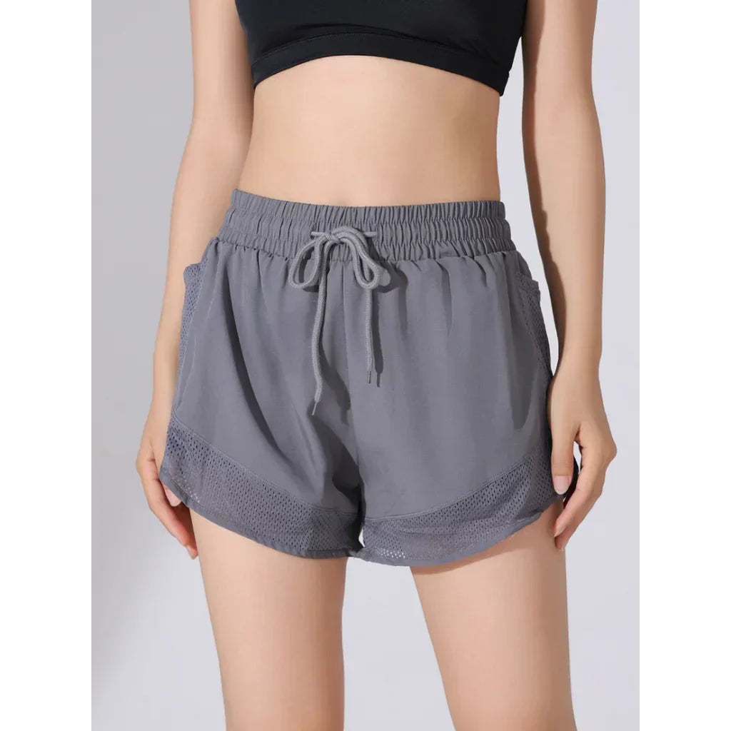Breathable & Quick-drying High-Waist Fitness Shorts for Women – Mira-Gray-S-State of Style