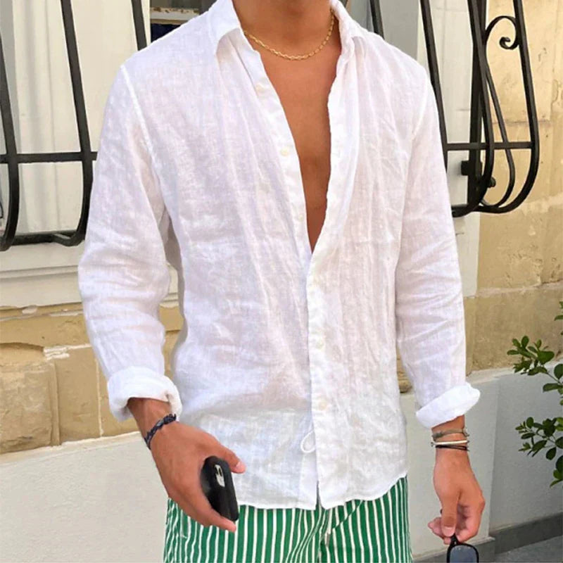 Breathable & Relaxed Fit Summer Shirt for Men – Taro-White-S-State of Style