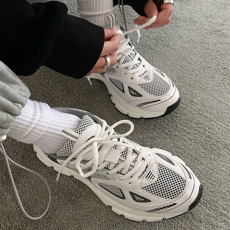 Breathable Sneakers for Sports and Active Lifestyle - Aiden-White/Grey-4.5-State of Style