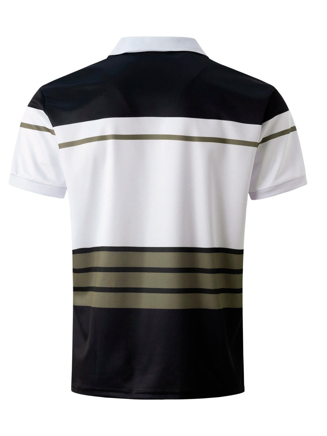 Breathable Striped Polo Shirt in English-Inspired Oversized Fit-Blue A-2XL-State of Style