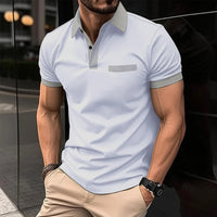 Breathable Striped Polo Shirt in English-Inspired Oversized Fit-White B-2XL-State of Style