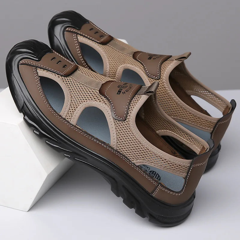 Breathable & Stylish Mesh Sandals for Men - Leon-Dark brown-6-State of Style