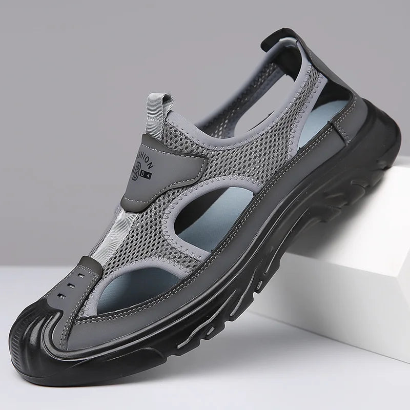 Breathable & Stylish Mesh Sandals for Men - Leon-Gray-6-State of Style