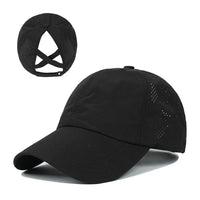 Breathable unisex sports baseball cap made of mesh with adjustable fit – AeroCap-Black-State of Style