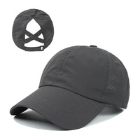 Breathable unisex sports baseball cap made of mesh with adjustable fit – AeroCap-Dark grey-State of Style