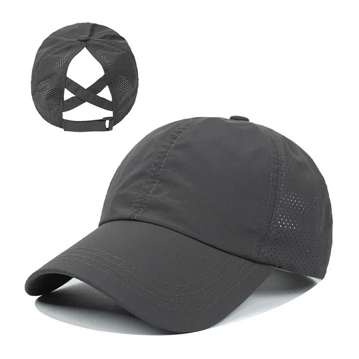 Breathable unisex sports baseball cap made of mesh with adjustable fit – AeroCap-Dark grey-State of Style