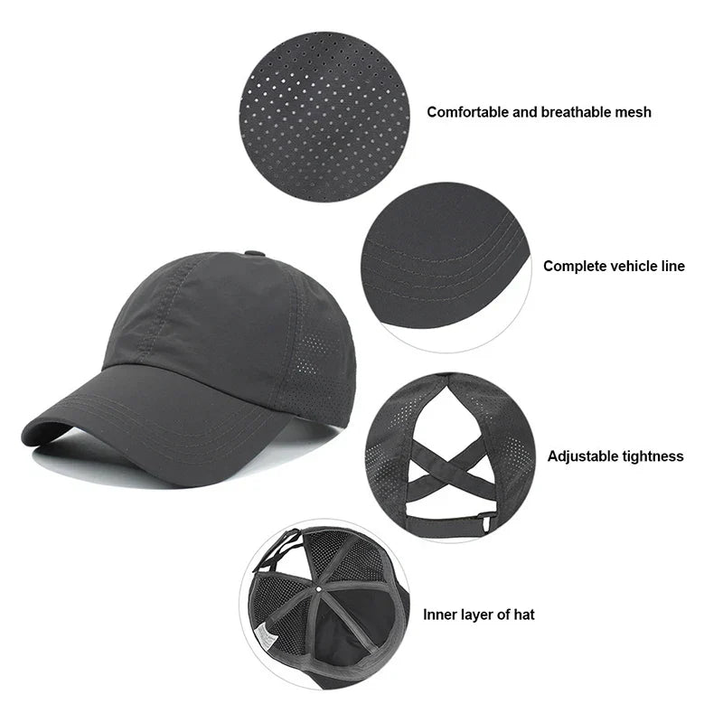 Breathable unisex sports baseball cap made of mesh with adjustable fit – AeroCap-Gray-State of Style