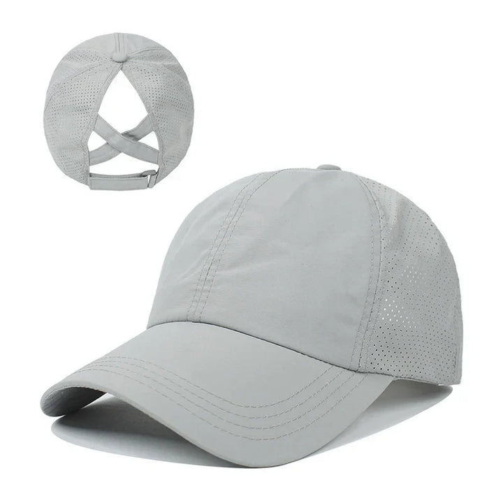 Breathable unisex sports baseball cap made of mesh with adjustable fit – AeroCap-Gray-State of Style