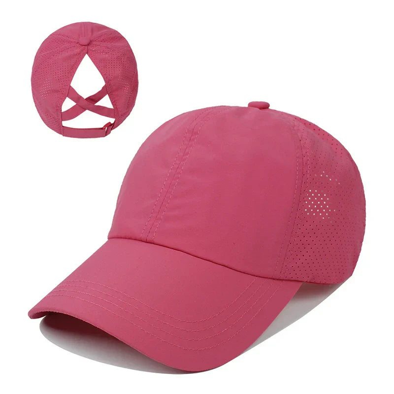 Breathable unisex sports baseball cap made of mesh with adjustable fit – AeroCap-Pink-State of Style