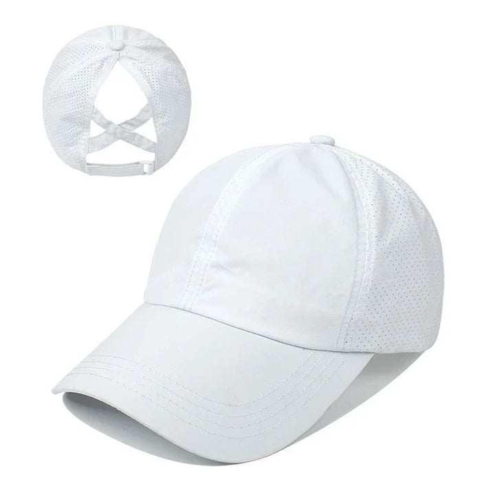 Breathable unisex sports baseball cap made of mesh with adjustable fit – AeroCap-White-State of Style