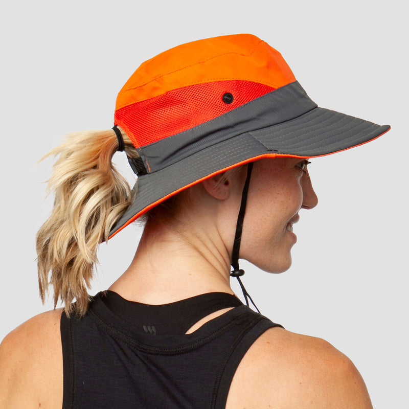 Breathable UV Protection Women's Sun Hat Foldable with Ponytail Opening – Liane (Buy 1, Get 1 FREE)-Orange-State of Style