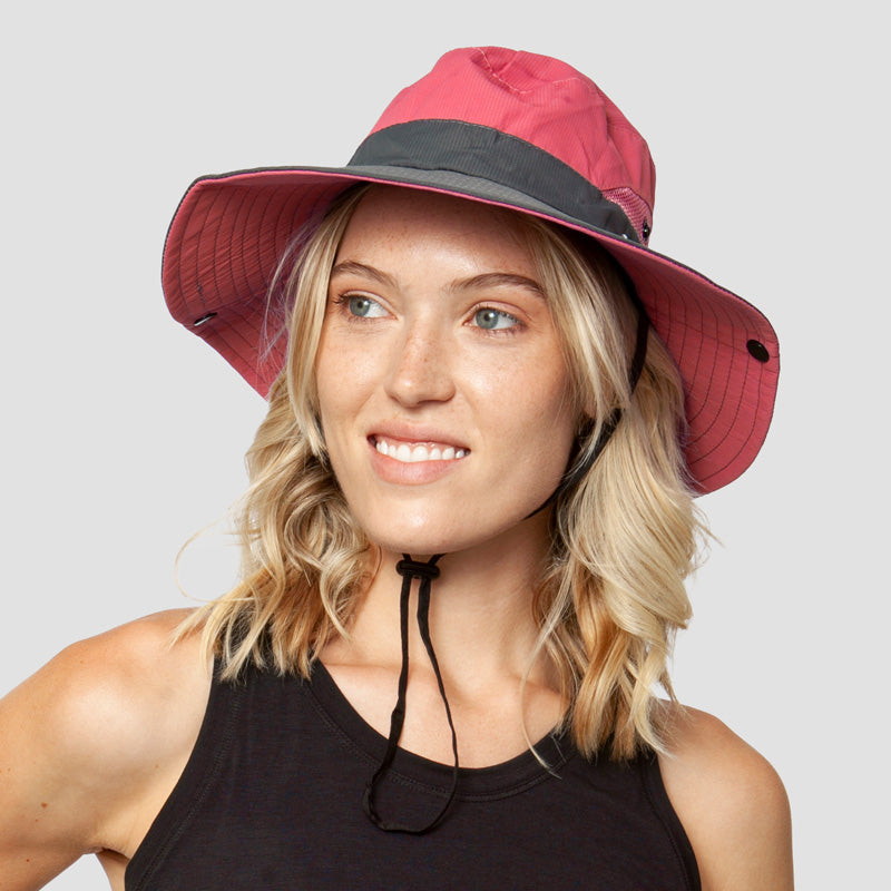 Breathable UV Protection Women's Sun Hat Foldable with Ponytail Opening – Liane (Buy 1, Get 1 FREE)-Red-State of Style