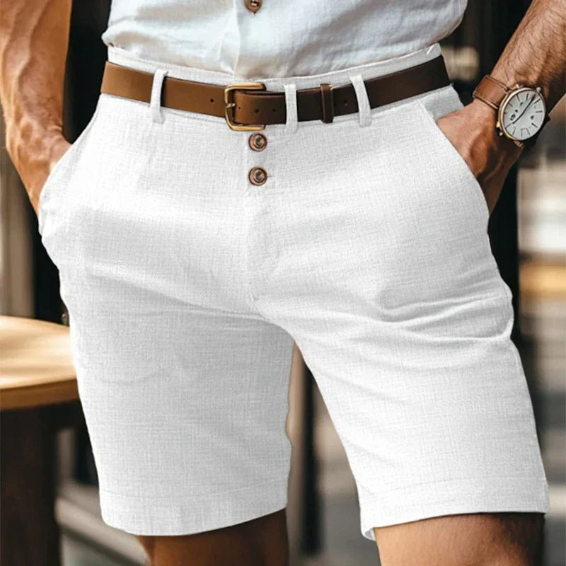 Breathable & Vintage Slim-Fit Summer Shorts for Men – Lennart-White-S-State of Style