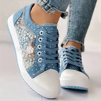 Breathable Women's Canvas Sneakers with Floral Lace – Celina-3-State of Style