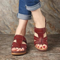 Breathable women's sandals for everyday wear with orthopedic comfort – Leila-Reddish-brown-3-State of Style