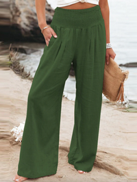 BreezeEase Loose Fit Pants-Dark Green-32-34-State of Style