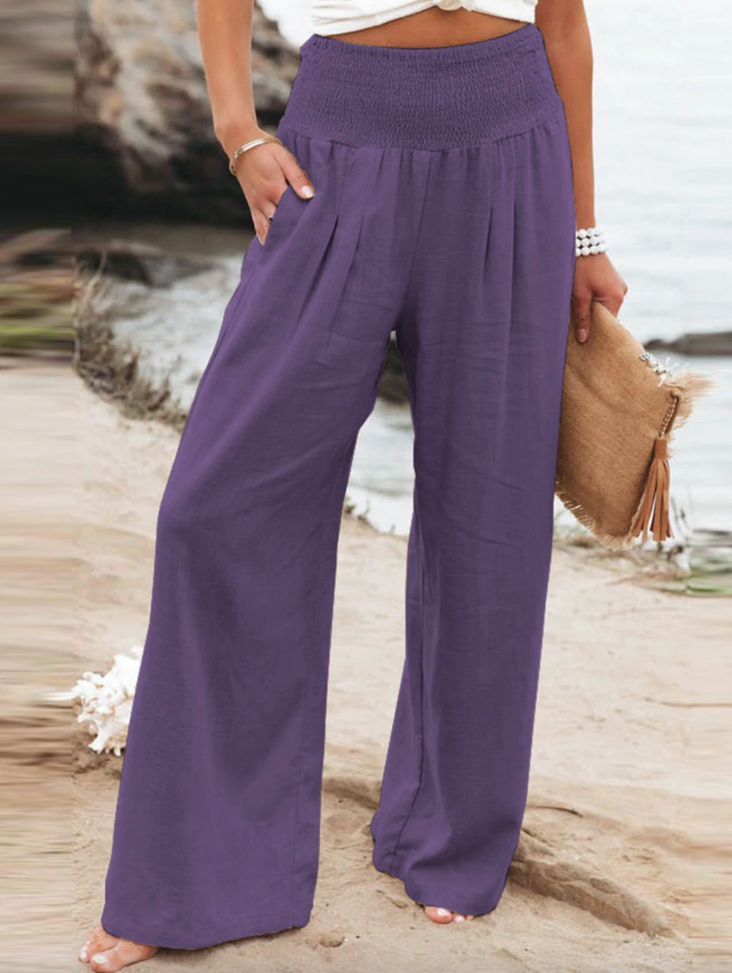 BreezeEase Loose Fit Pants-Purple-32-34-State of Style