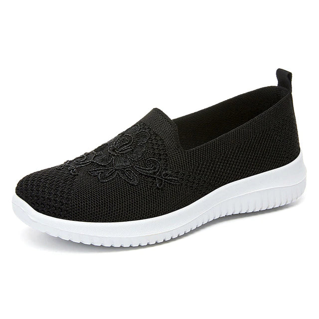 BreezeWalk Sandal | Breathable Ladies' Sandal with Embroidery-Black-3.5-State of Style