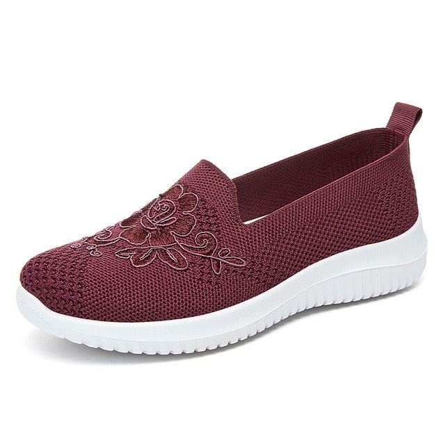 BreezeWalk Sandal | Breathable Ladies' Sandal with Embroidery-Purple-3.5-State of Style