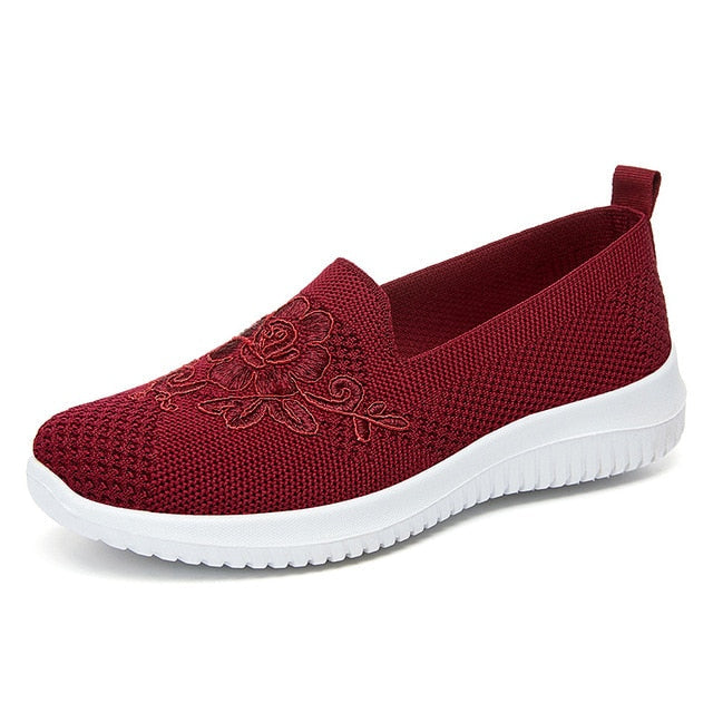 BreezeWalk Sandal | Breathable Ladies' Sandal with Embroidery-Red Wine-3.5-State of Style