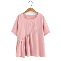 Breezy Plus Size Cotton Top-Pink-2XL-State of Style