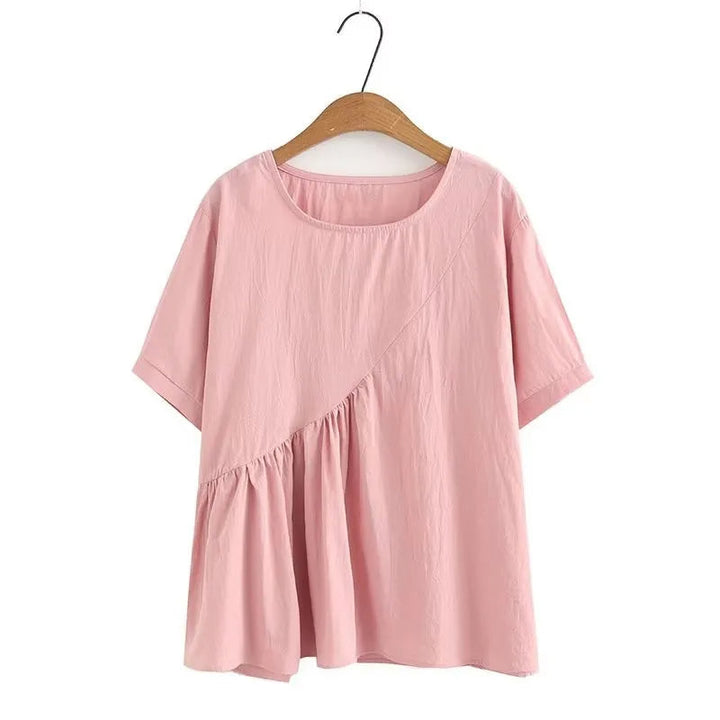 Breezy Plus Size Cotton Top-Pink-2XL-State of Style