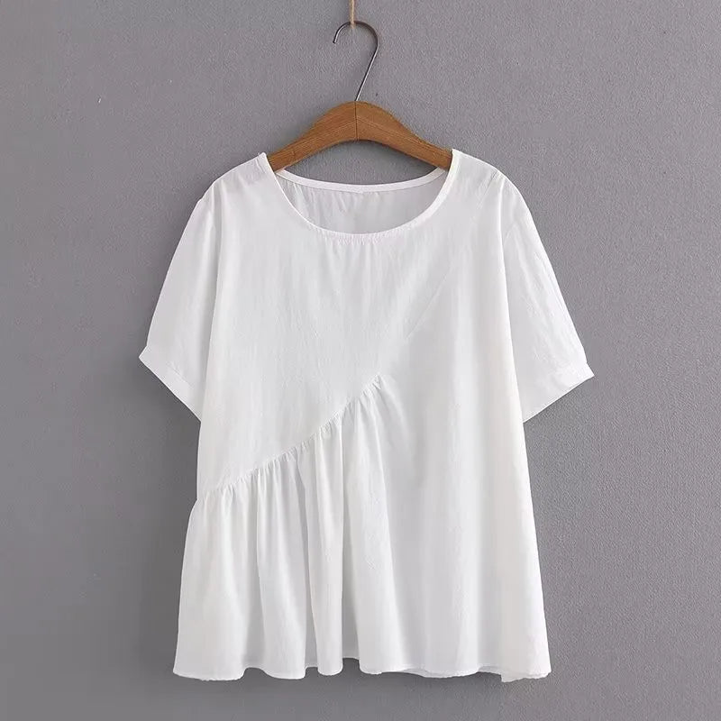 Breezy Plus Size Cotton Top-White-2XL-State of Style