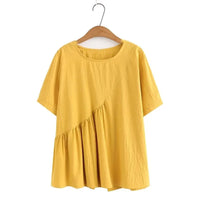 Breezy Plus Size Cotton Top-Yellow-2XL-State of Style