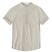 Breezy Summer Linen Comfort Shirt in Plus Size-Grey-2XL-State of Style