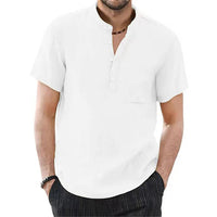 Breezy Summer Linen Comfort Shirt in Plus Size-White-2XL-State of Style