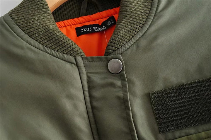 BrendasJacket | Women's Trendy Bomber Jacket-Green-S-State of Style