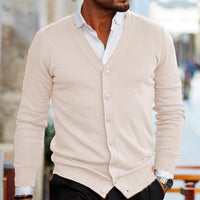 BrentonsWeste | Classic Men's Knit Cardigan-Khaki-S-State of Style