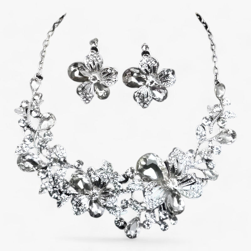 Bridal jewellery set with Enamel Flowers - Fleur-Mixed-State of Style