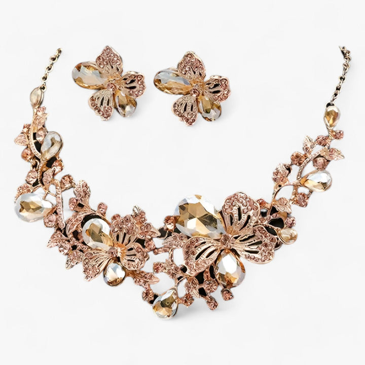 Bridal jewellery set with Enamel Flowers - Fleur-Mixed-State of Style