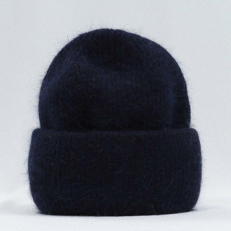 Brielle Rabbit Fur Hat | Warm and Stylish-Navy Blue-State of Style