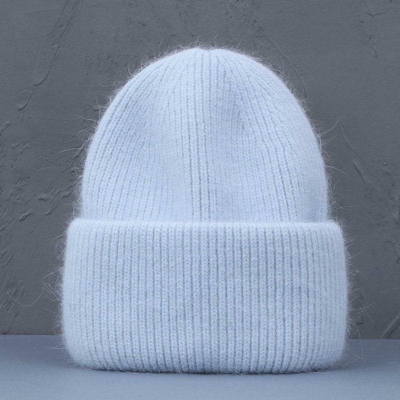 Brielle Rabbit Fur Hat | Warm and Stylish-Sky Blue-State of Style