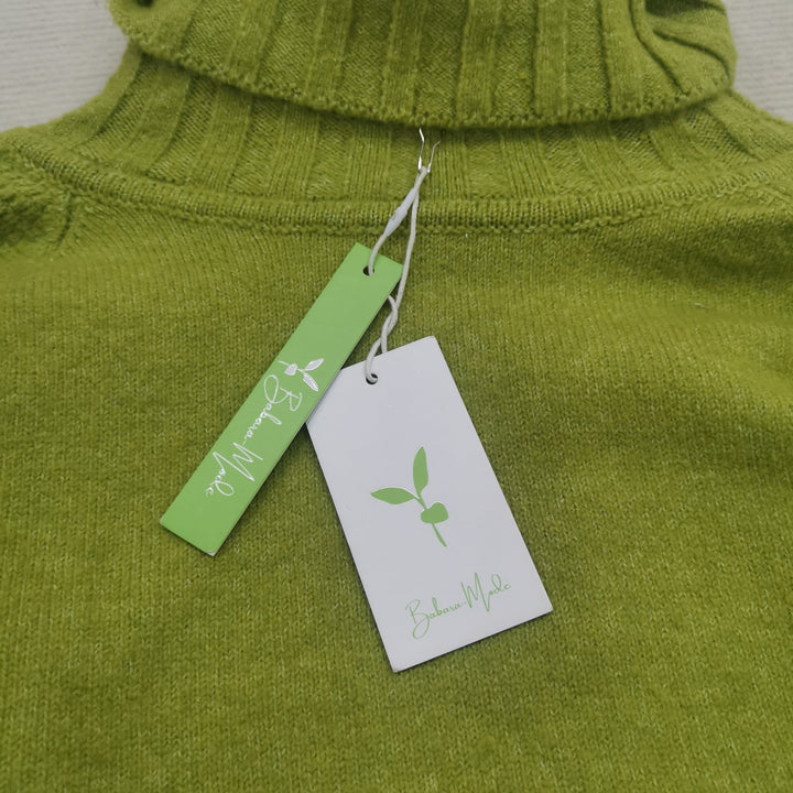Bright Green, Oversized Knitted Turtleneck Sweater - AutumnGleam-S (36/38)-State of Style