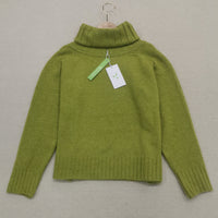 Bright Green, Oversized Knitted Turtleneck Sweater - AutumnGleam-S (36/38)-State of Style