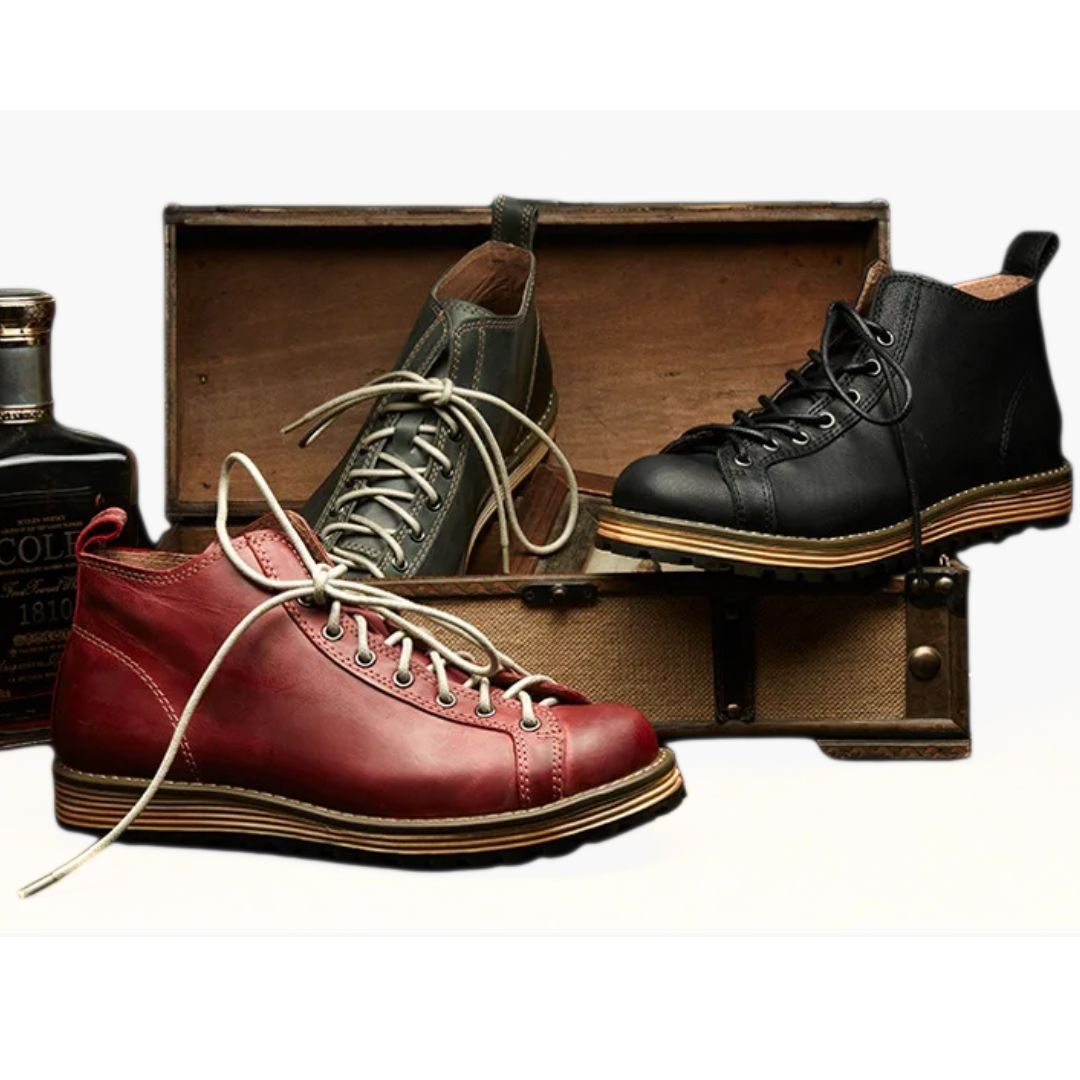 British Leather Motorcycle Boots Leroy – Durable & Versatile-Army Green-6.0-State of Style