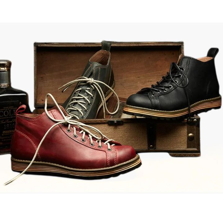 British Leather Motorcycle Boots Leroy – Durable & Versatile-Army Green-6.0-State of Style