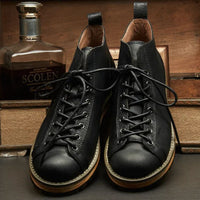 British Leather Motorcycle Boots Leroy – Durable & Versatile-Army Green-6.0-State of Style