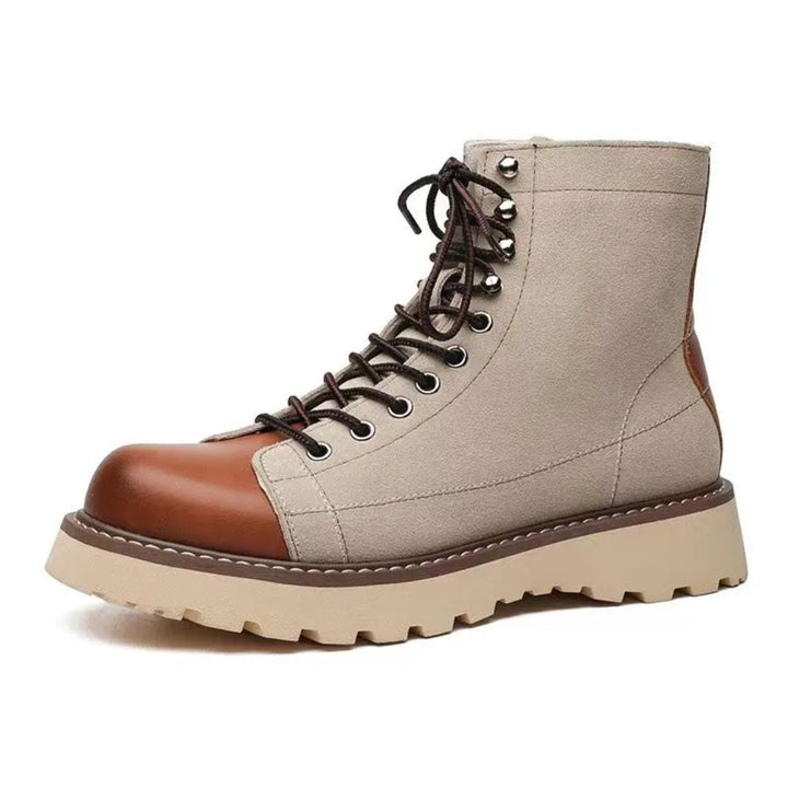 British Retro Leather Boots Leon – Stylish & Comfortable Fit-Beige-5.0-State of Style