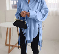 BrookesBlouse | Women's Oversized Blouse for Effortless Elegance-Light Blue-S-State of Style