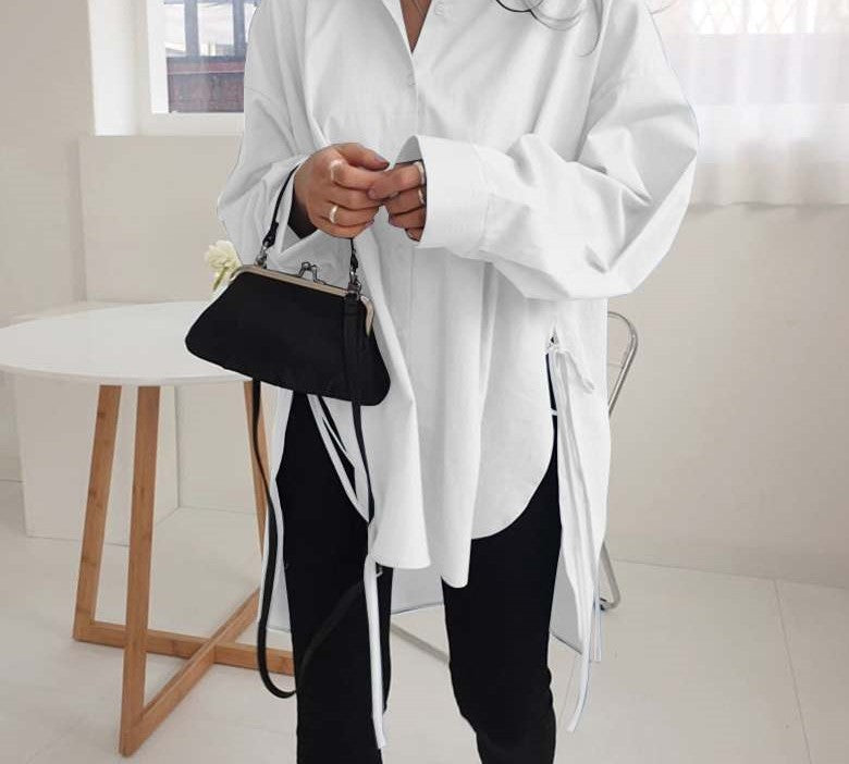 BrookesBlouse | Women's Oversized Blouse for Effortless Elegance-White-S-State of Style