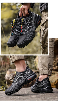 BrookSneaks | Men's Durable Hiking Shoes for Outdoor Adventures-Black & White-6.0-State of Style